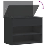 Shoe Bench Black 60x30x45 cm Engineered Wood - Extra Image