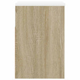 Shoe Bench White and Sonoma Oak 60x30x45 cm Engineered Wood