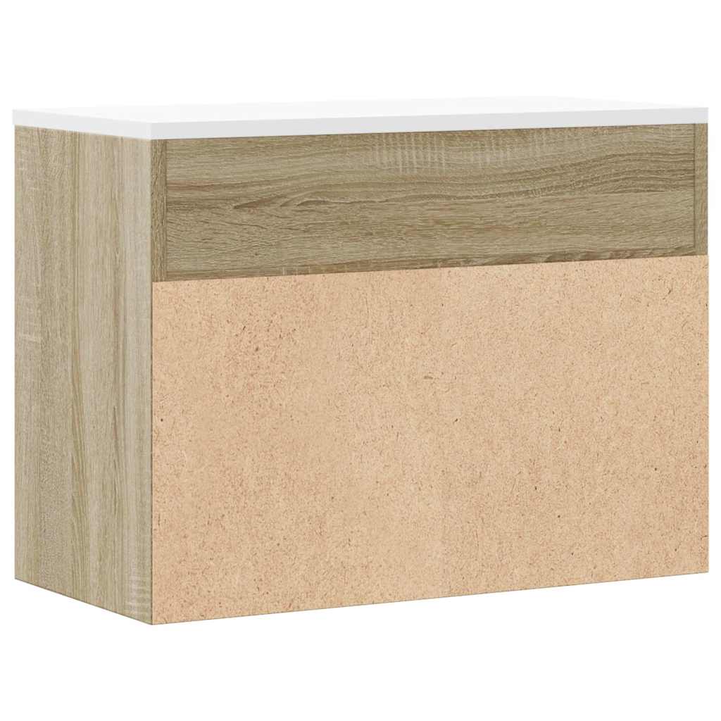 Shoe Bench White and Sonoma Oak 60x30x45 cm Engineered Wood