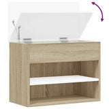 Shoe Bench White and Sonoma Oak 60x30x45 cm Engineered Wood
