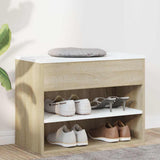Shoe Bench White and Sonoma Oak 60x30x45 cm Engineered Wood