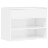 Shoe Bench High Gloss White 60x30x45 cm Engineered Wood - Front View