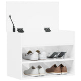 Shoe Bench High Gloss White 60x30x45 cm Engineered Wood - Low Angle