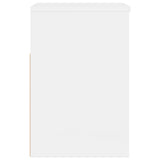 Shoe Bench High Gloss White 60x30x45 cm Engineered Wood - Rear View