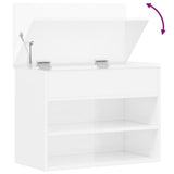 Shoe Bench High Gloss White 60x30x45 cm Engineered Wood - Extra Image