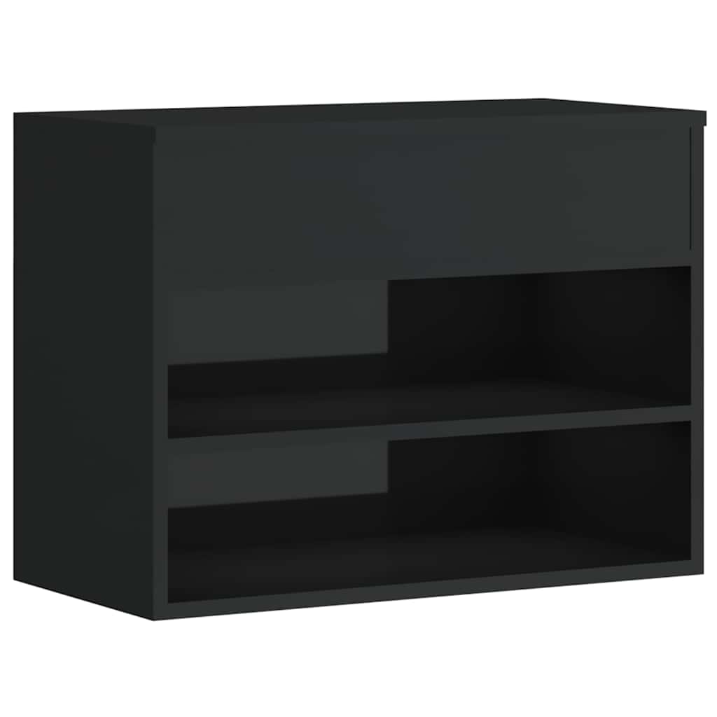 Shoe Bench High Gloss Black 60x30x45 cm Engineered Wood