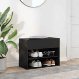 Shoe Bench High Gloss Black 60x30x45 cm Engineered Wood