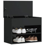 Shoe Bench High Gloss Black 60x30x45 cm Engineered Wood - Top-Down View