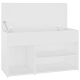 Shoe Bench White 80x30x45 cm Engineered Wood - Close-Up Angle