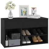 Shoe Bench Black 80x30x45 cm Engineered Wood