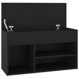 Shoe Bench Black 80x30x45 cm Engineered Wood - 45-Degree Angle