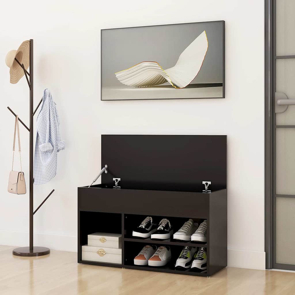 Shoe Bench Grey 80x30x45 cm Engineered Wood