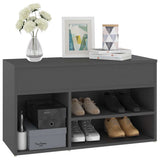 Shoe Bench Grey 80x30x45 cm Engineered Wood