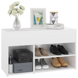 Shoe Bench High Gloss White 80x30x45 cm Engineered Wood - Close-Up Angle