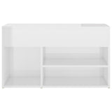 Shoe Bench High Gloss White 80x30x45 cm Engineered Wood - Top-Down View