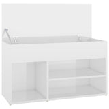 Shoe Bench High Gloss White 80x30x45 cm Engineered Wood