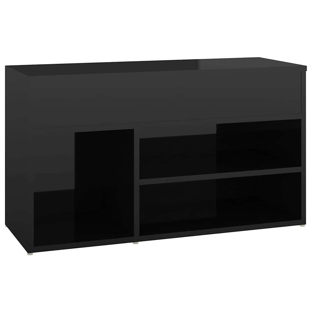 Shoe Bench High Gloss Black 80x30x45 cm Engineered Wood