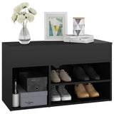 Shoe Bench High Gloss Black 80x30x45 cm Engineered Wood - Top-Down View