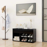 Shoe Bench High Gloss Black 80x30x45 cm Engineered Wood