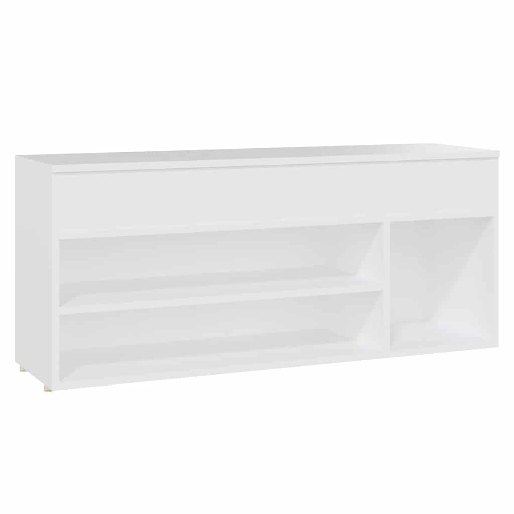 Shoe Bench White 105x30x45 cm Engineered Wood