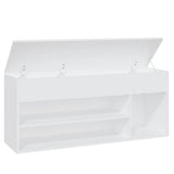 Shoe Bench White 105x30x45 cm Engineered Wood - 45-Degree Angle
