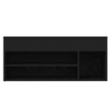 Shoe Bench Black 105x30x45 cm Engineered Wood - Top-Down View
