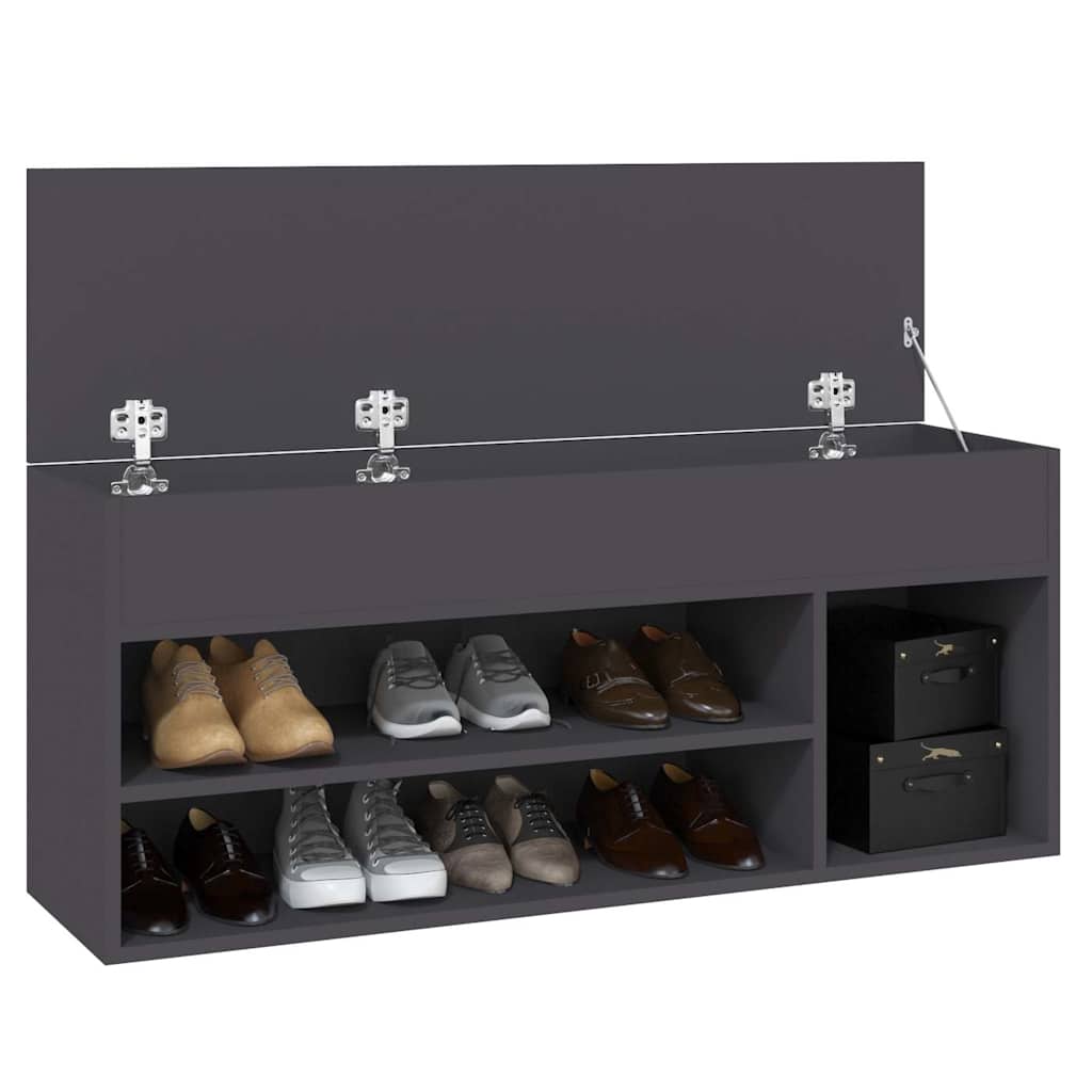 Shoe Bench Grey 105x30x45 cm Engineered Wood