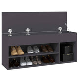 Shoe Bench Grey 105x30x45 cm Engineered Wood