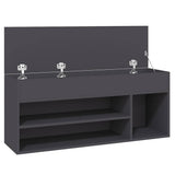 Shoe Bench Grey 105x30x45 cm Engineered Wood