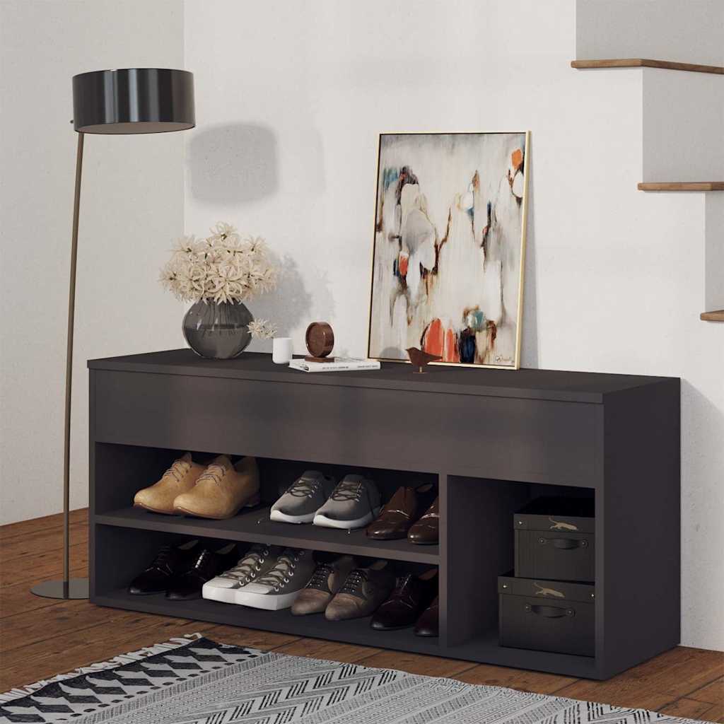 Shoe Bench Grey 105x30x45 cm Engineered Wood