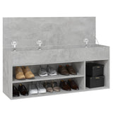 Shoe Bench Concrete Grey 105x30x45 cm Engineered Wood - Low Angle