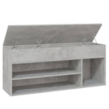 Shoe Bench Concrete Grey 105x30x45 cm Engineered Wood - 45-Degree Angle