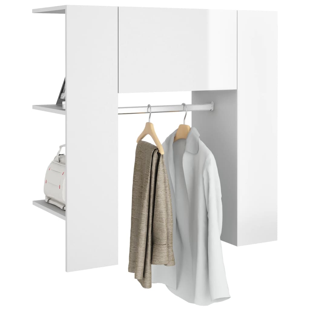 Hallway Cabinet High Gloss White 97.5x37x99 cm Engineered Wood
