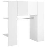 Hallway Cabinet High Gloss White 97.5x37x99 cm Engineered Wood - Rear View