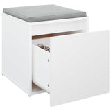 Box Drawer White 40.5x40x40 cm Engineered Wood - 45-Degree Angle