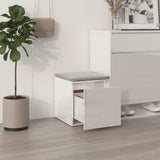 Box Drawer High Gloss White 40.5x40x40 cm Engineered Wood - Side View