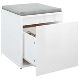 Box Drawer High Gloss White 40.5x40x40 cm Engineered Wood - 45-Degree Angle
