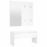 Hallway Furniture Set White Engineered Wood - Front View