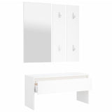 Hallway Furniture Set White Engineered Wood - 45-Degree Angle