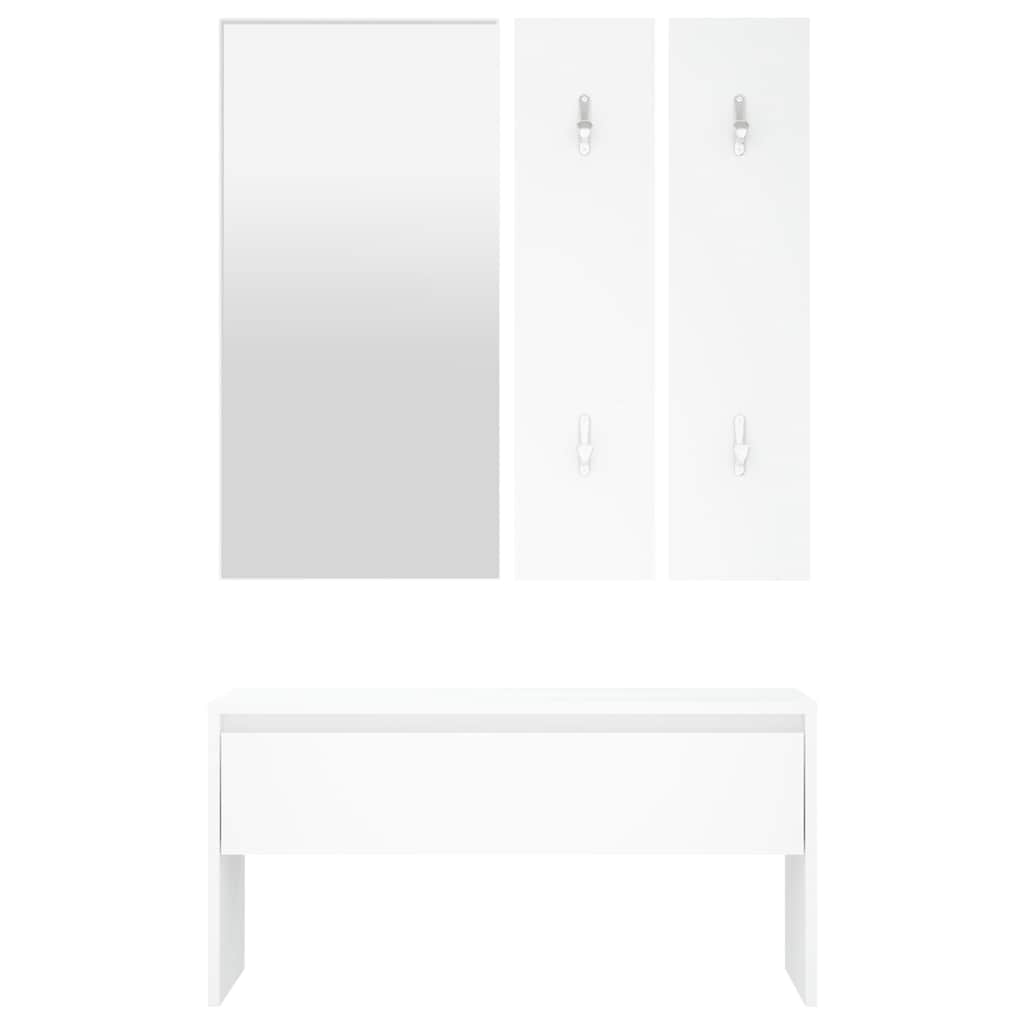 Hallway Furniture Set White Engineered Wood