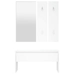 Hallway Furniture Set White Engineered Wood