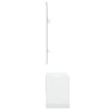 Hallway Furniture Set High Gloss White Engineered Wood - Close-Up Angle