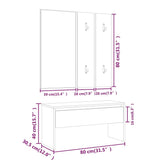 Hallway Furniture Set High Gloss White Engineered Wood