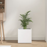Planter Box White 40x40x40 cm Engineered Wood - Side View