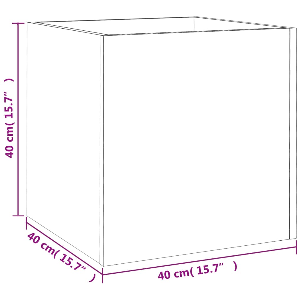 Planter Box Black 40x40x40 cm Engineered Wood