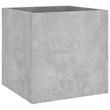 Planter Box Concrete Grey 40x40x40 cm Engineered Wood - Front View