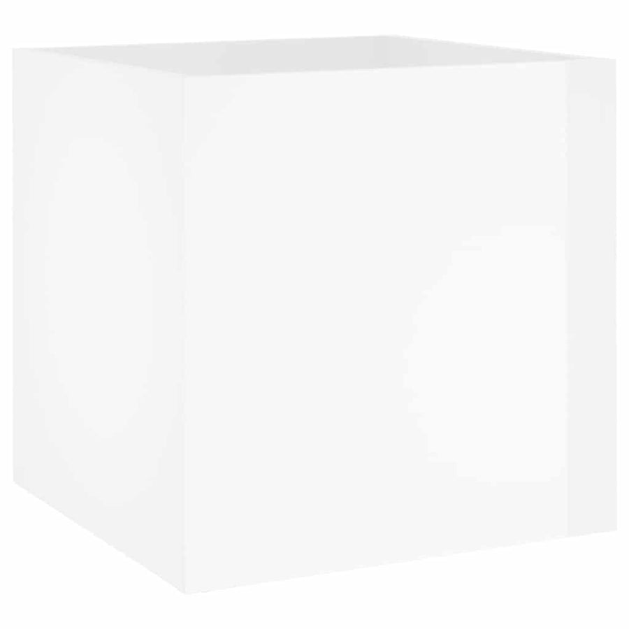 Planter Box High Gloss White 40x40x40 cm Engineered Wood