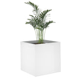 Planter Box High Gloss White 40x40x40 cm Engineered Wood - Top-Down View