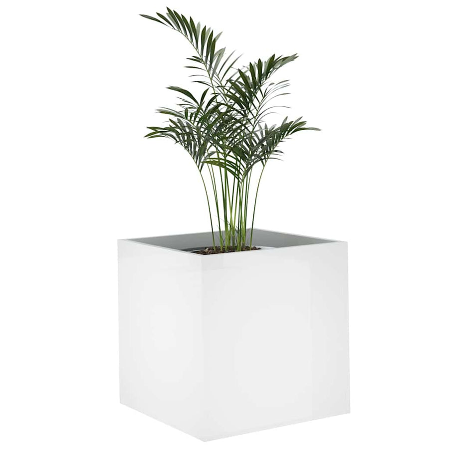 Planter Box High Gloss White 40x40x40 cm Engineered Wood