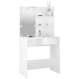 Dressing Table with LED White 74.5x40x141 cm - Side View